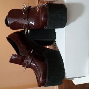 Gothic Spike Chunky Heel Platforms